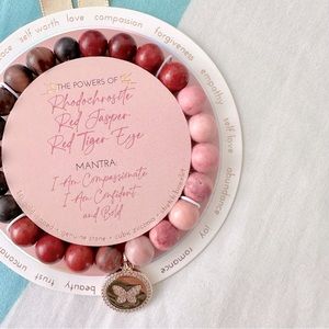 14k Gold Dipped Zirconia ‘Butterfly’ Charm Beaded Stretch Bracelet